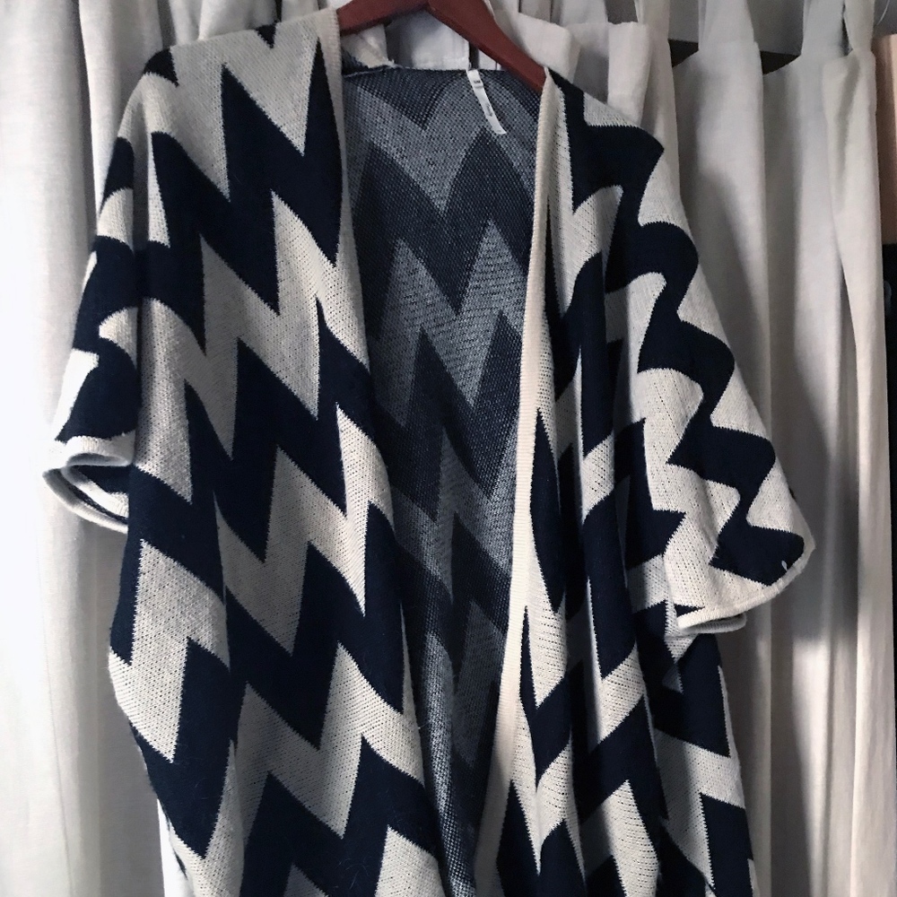 Boutique Chevron Sweater Poncho
